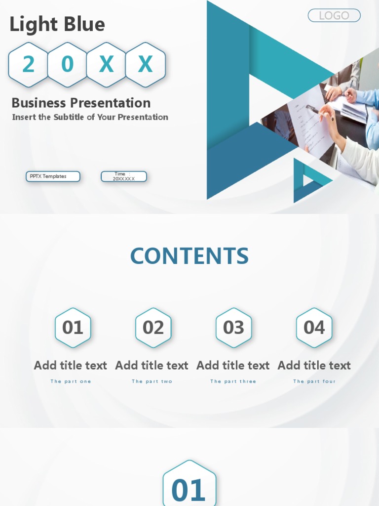 Light Blue Business Presentation Template | PDF | Data | Information ...