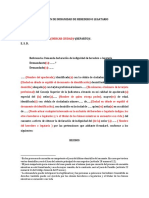 Declaracion de Indignacion de Heredero o Legatario