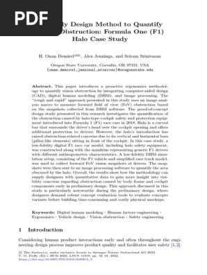 An Early Design Method to Quantify F1 Halo Design