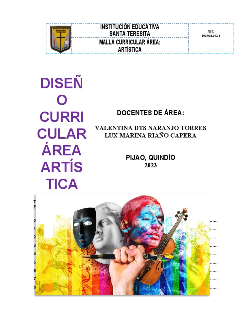 Copia de Copia de PLAN AREA ARTISTICA 2023 Cambios | PDF | Educación en ...