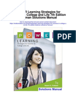Power Learning Strategies For Success in College and Life 7th Edition Feldman Solutions Manual