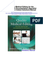 Quality Medical Editing For The Healthcare Documentation Specialist 1st Edition Ireland Solutions Manual