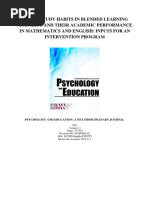 Pupils' Study Habits in Blended Learning Modality and Their Academic Performance in Mathematics and English: Inputs For An Intervention Program