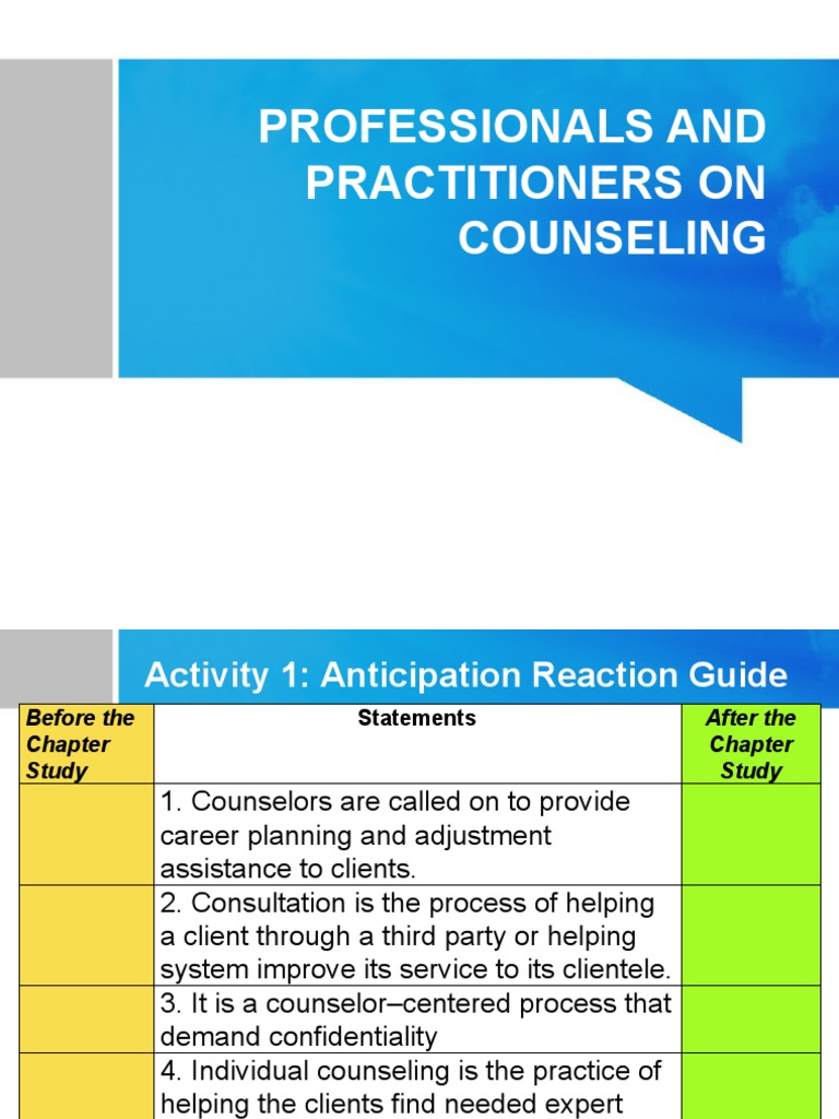 Roles and Functions of Counselors | PDF | Counseling Psychology ...