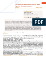 An Empirical Study To Determine Whether ADHD Disorder Affects The Process of Language Learning