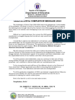 Graduation Completion Message 2023 SDS