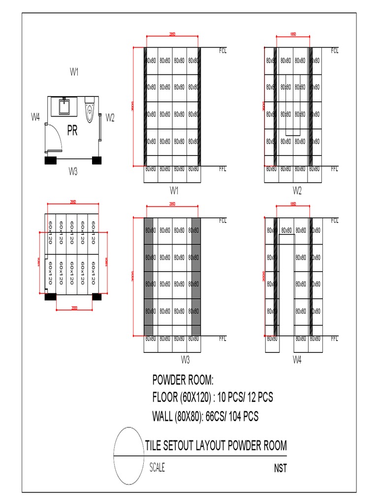 Tile Setout Layout for 60x120 Tiles | PDF