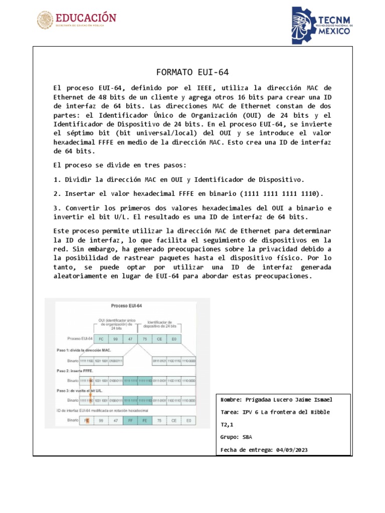 Proceso EUI-64: Creación y Privacidad | PDF