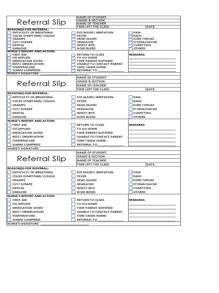 Referral slip clinic pdf common cold symptoms and signs