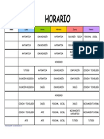 Horario Lunes A Sabado en Color