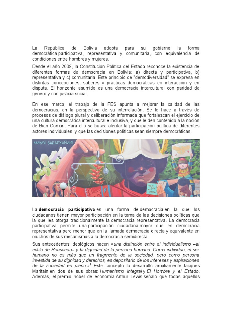 Tipos de Democracia en Bolivia | PDF | Democracia | Ideologías políticas