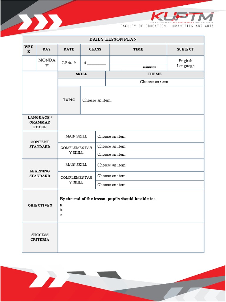 Form 4 Lesson Plan Kuptm PDF