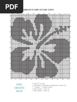 HibiscusFlowerToteBagCROCHETGRAPHkiwicreatesshop