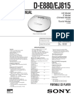 Sony D-E880, Ej815 Ver-1.0 SM