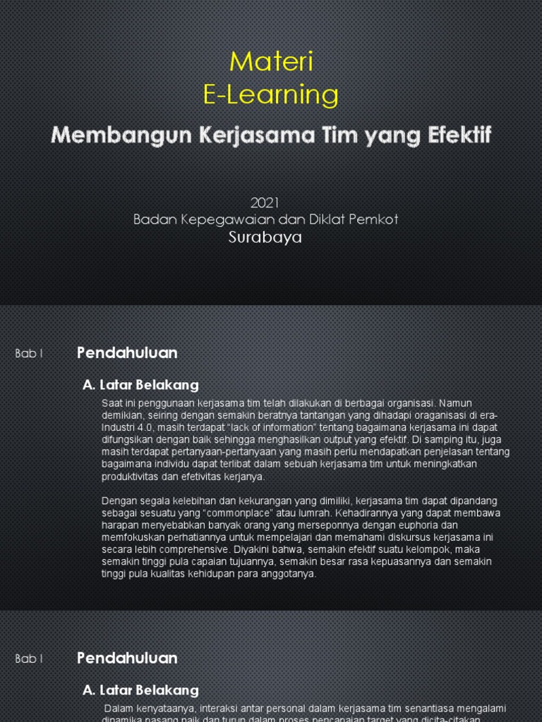 Membangun Kerjasama Tim Yang Efektif Pdf
