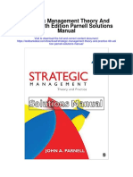 Strategic Management Theory and Practice 4th Edition Parnell Solutions Manual
