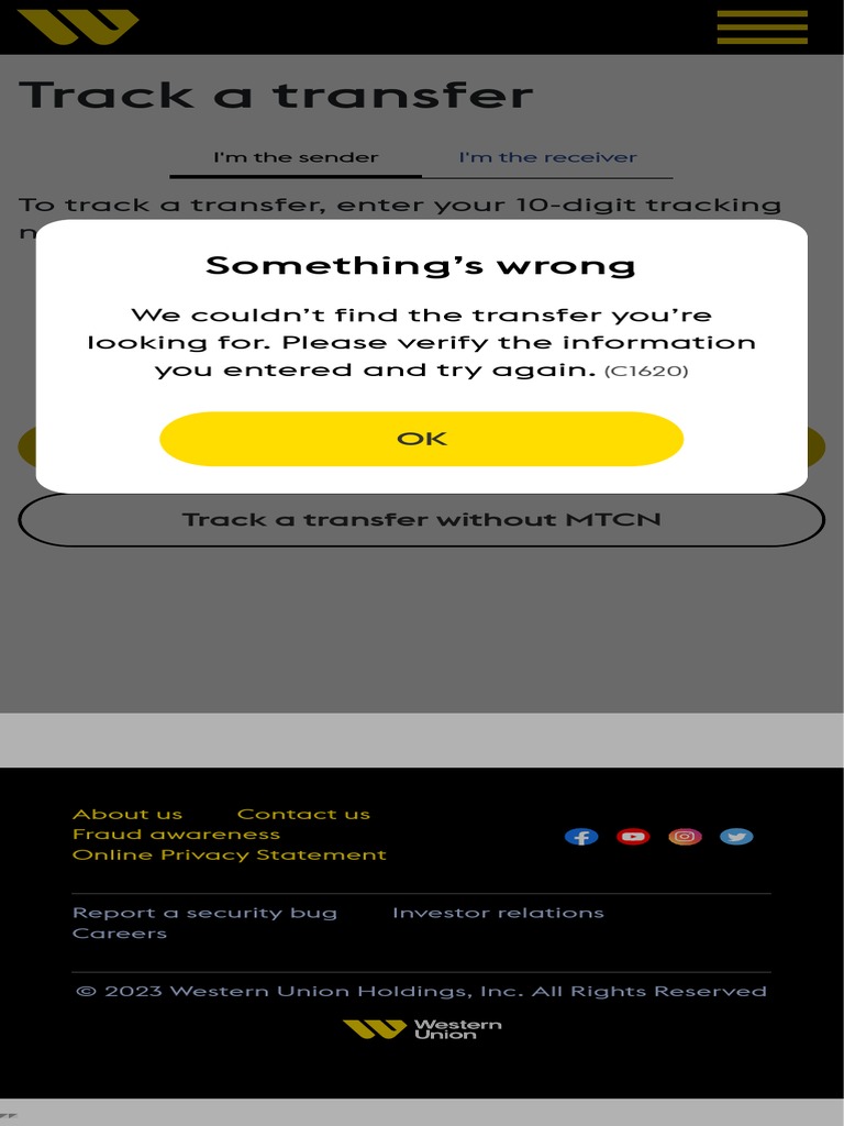 Track Money Transfers Western Union VC | PDF