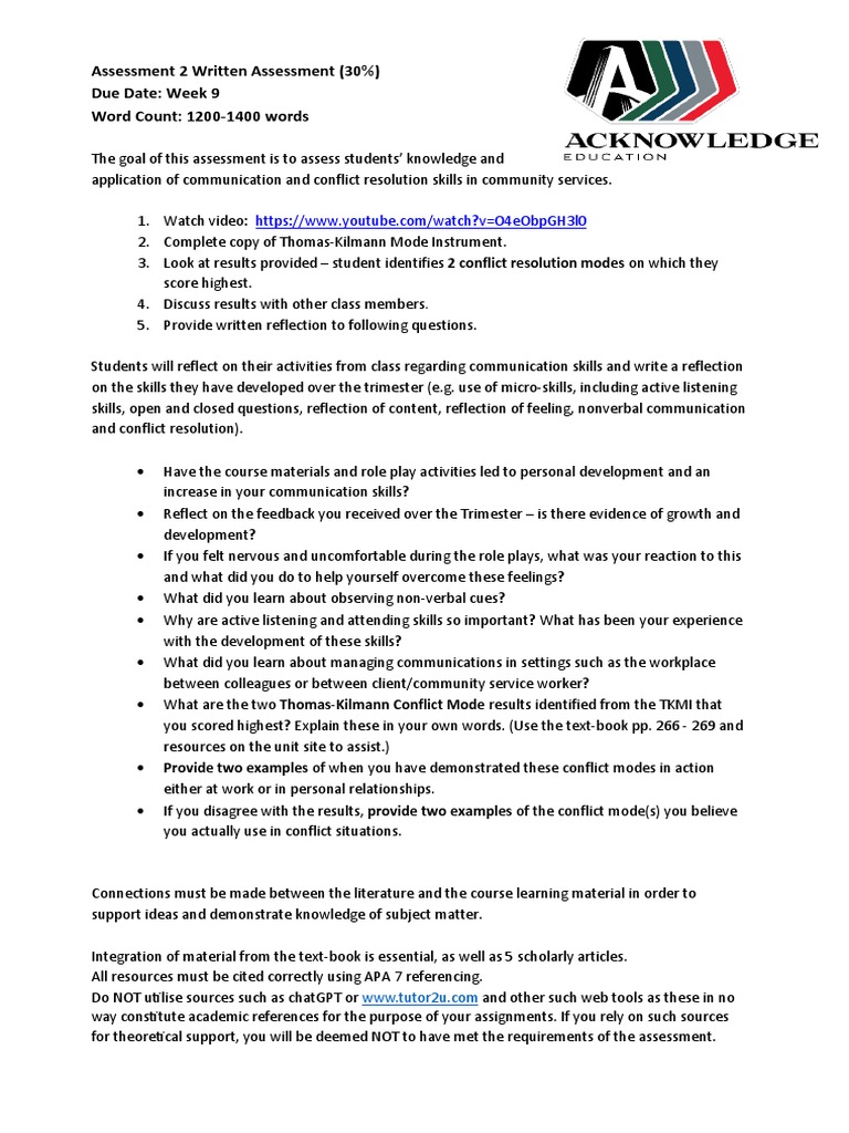 Conflict Resolution Skills Reflection | PDF | Communication | Nonverbal ...