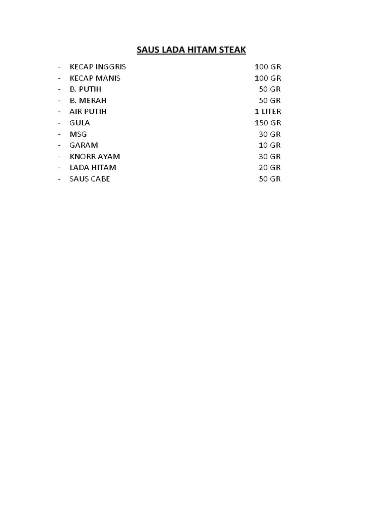 Standart recipe pdf