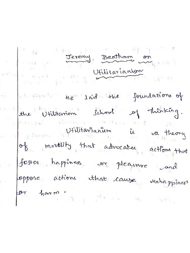 Jeremy Bentham On Utilitarianism Pdf Pdf