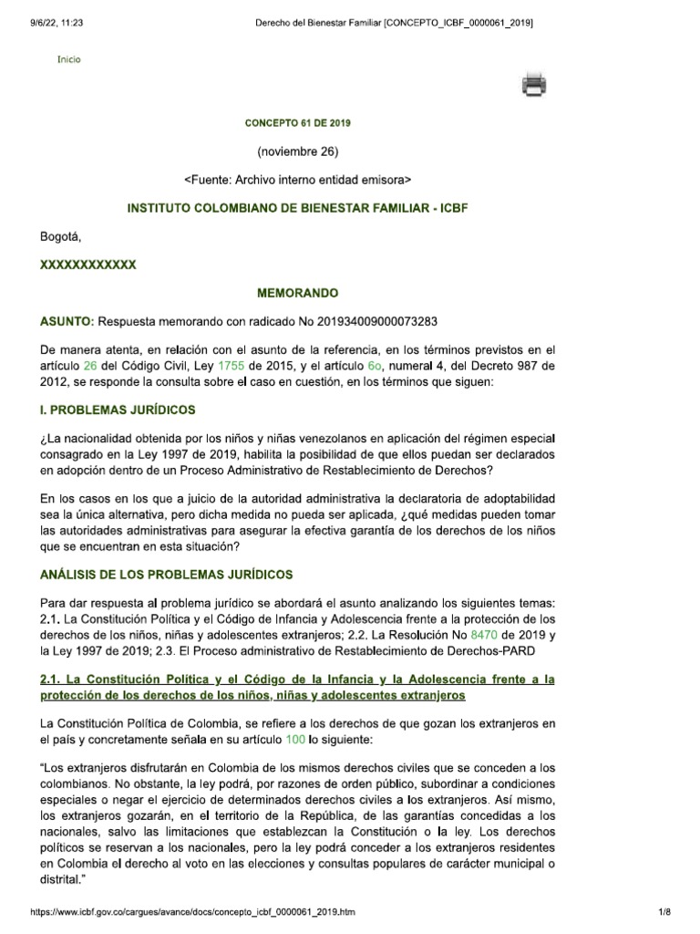 Concepto 61 de 2019 | PDF