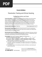 Penetration Testing and Ethical Hacking Syllabus 2023