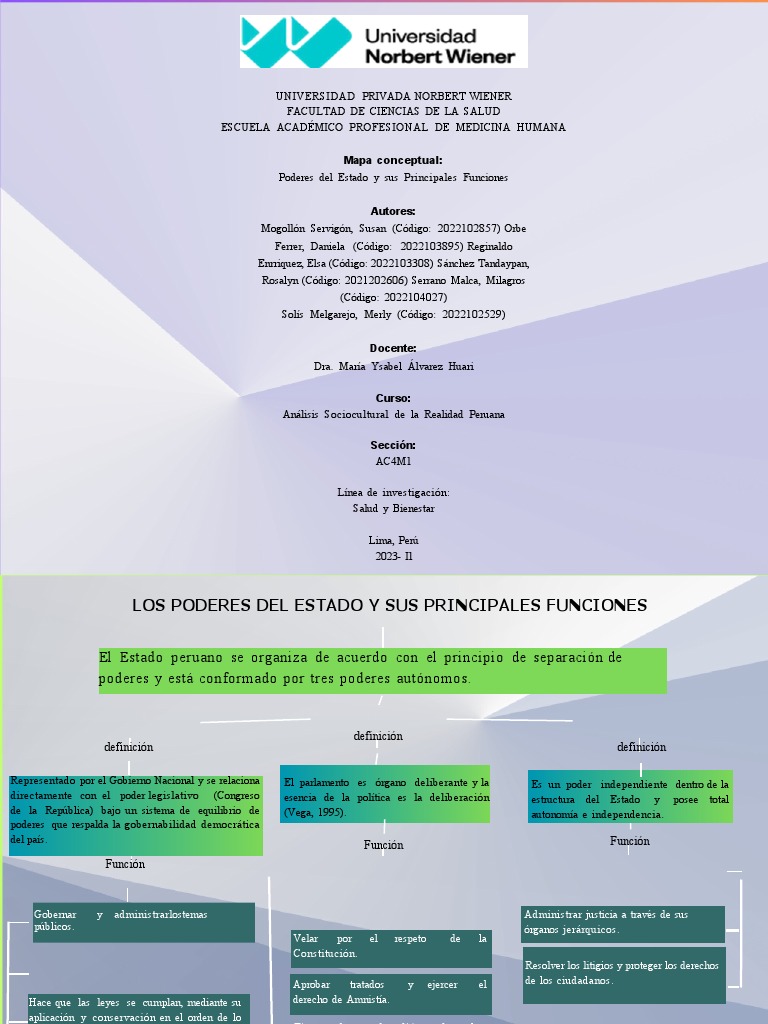 Poderes Del Estado y Sus Funciones-3 | PDF | Separación de poderes | Perú
