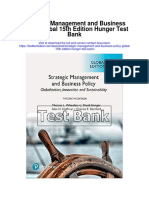Strategic Management and Business Policy Global 15th Edition Hunger Test Bank