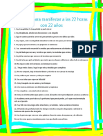 22 Cosas para Manifestar A Las 22 Horas Con 22 Años