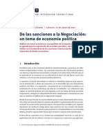 De Las Sanciones A La Negociación Un Tema de Economía Política