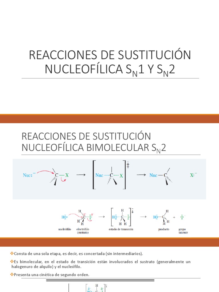 Reacciones de Sustitución Nucleofílica | PDF | Cinética química ...