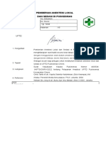 Sop Pemberian Anestesi Lokal Dan Sedasi Di Puskesmas