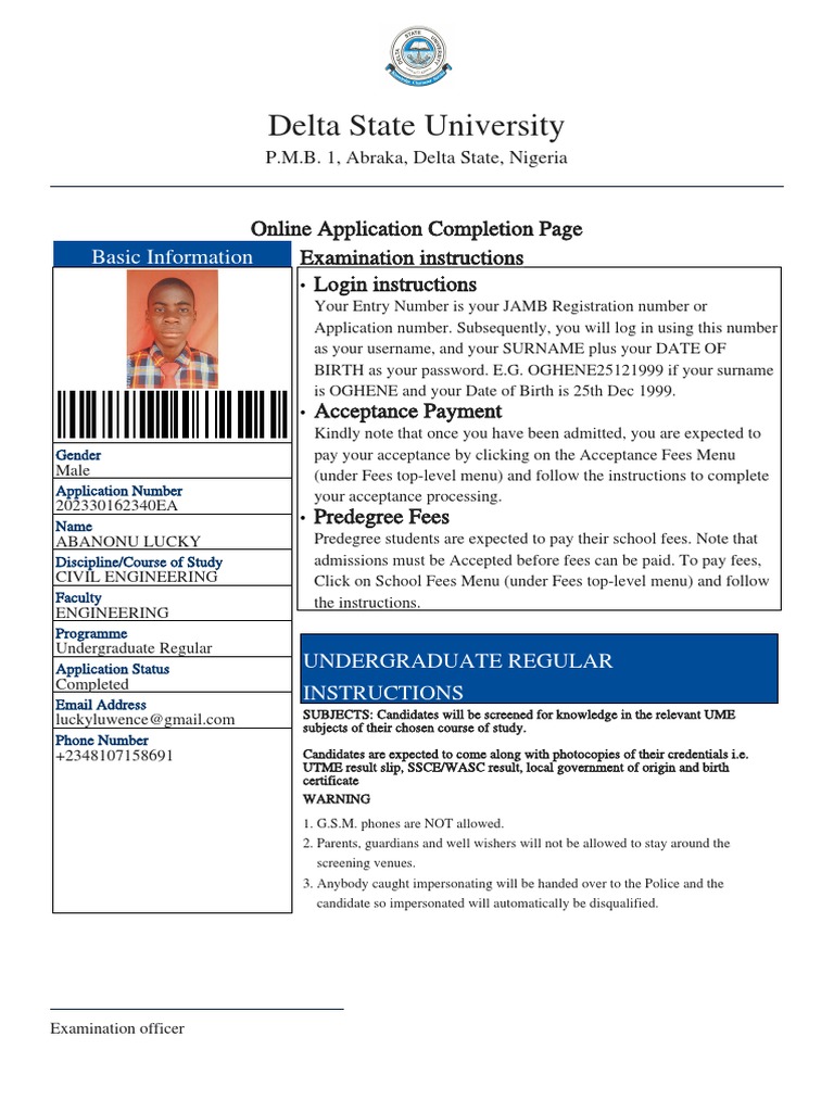 Online Application Process