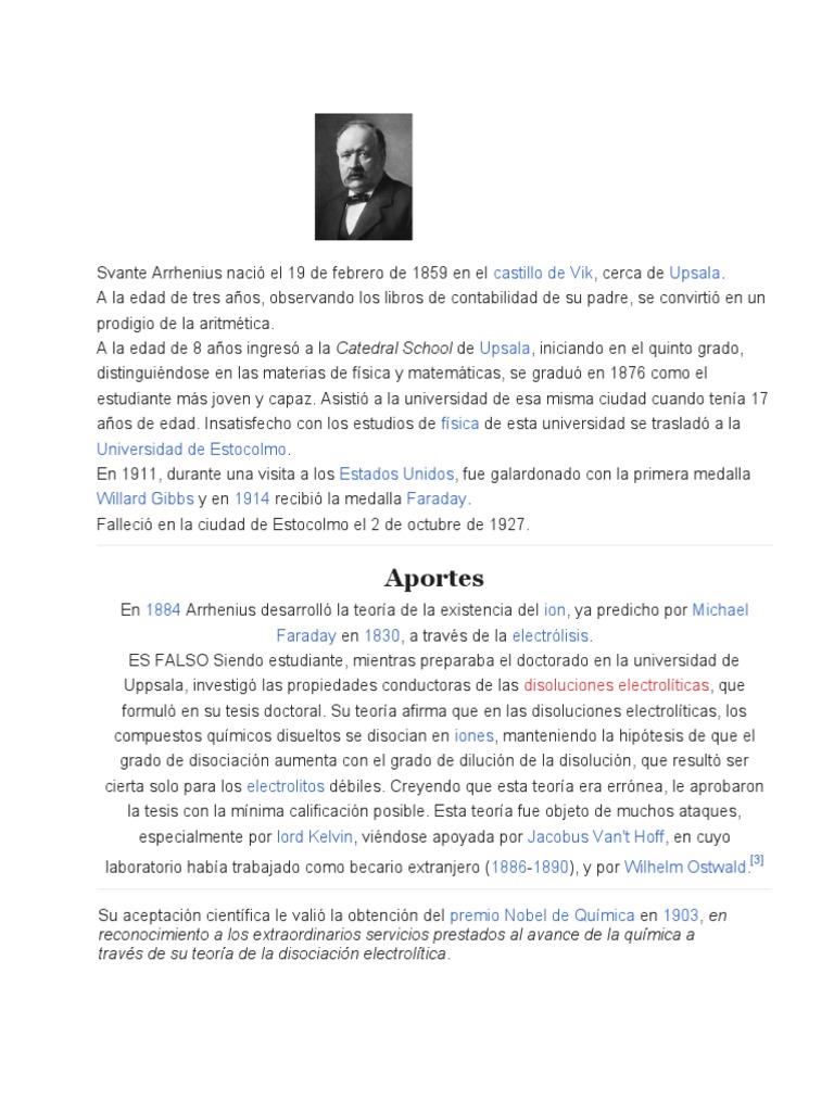 Svante Arrhenius | PDF