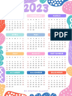Colourful Abstract Calendar A4 Document