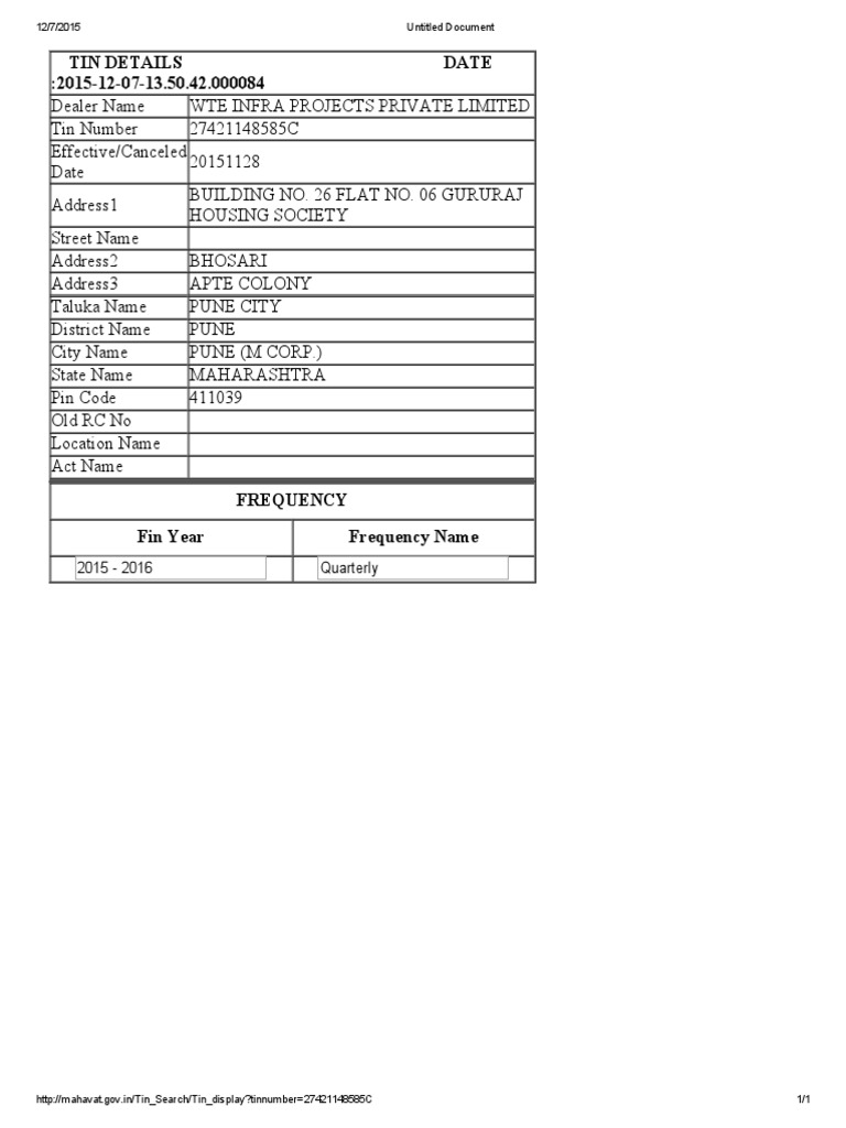 CST - TIN-VAT No | PDF
