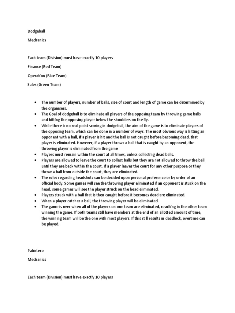 Dodgeball PDF Sports Rules And Regulations Athletic Sports