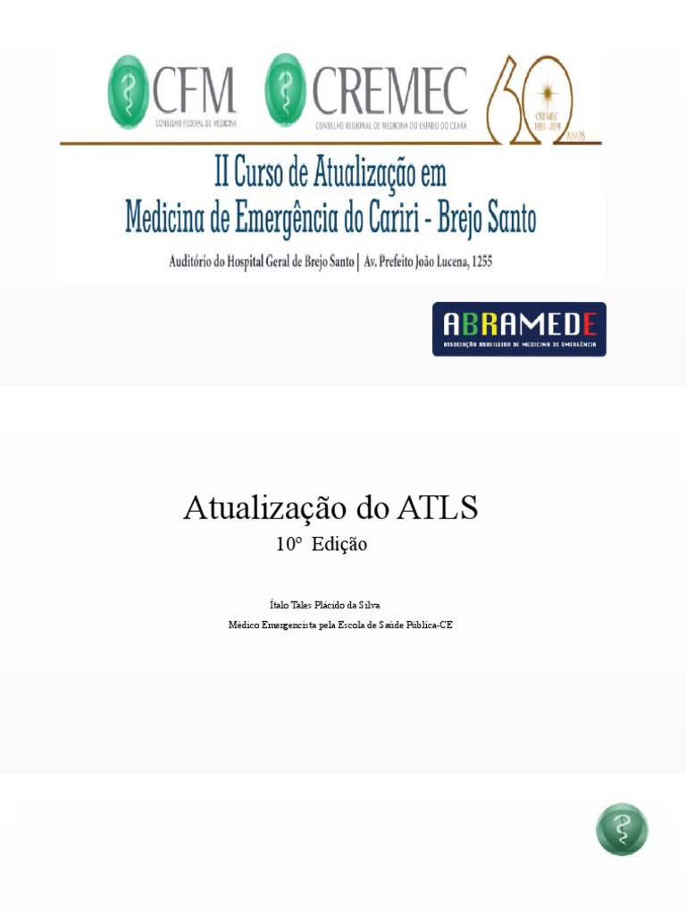 Atualizações do ATLS 2018 e Colar Cervical | PDF | Doenças e distúrbios ...