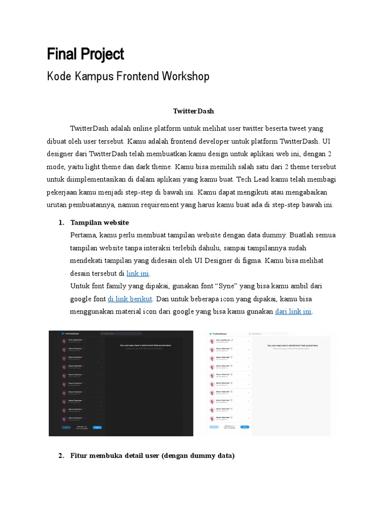 Proyek Website Dummy TwitterDash | PDF