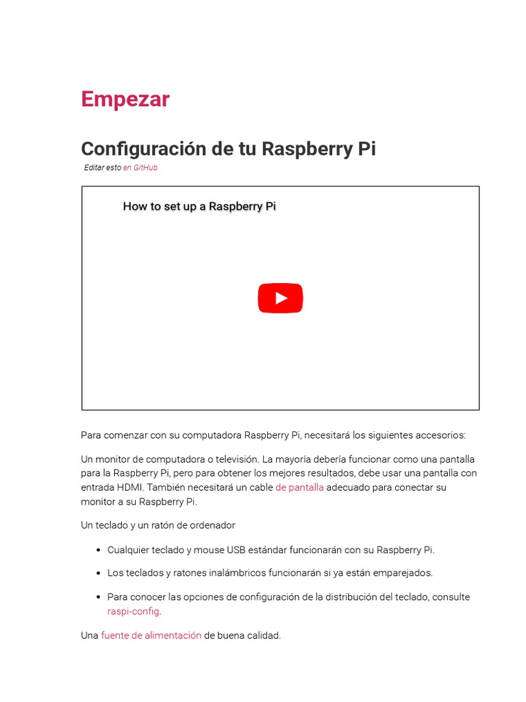 Guía de Configuración para Raspberry Pi | PDF | Raspberry Pi | Fuente ...