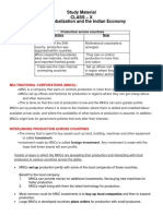 Study Material - Globalisation and The Indian Economy