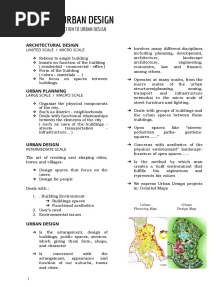 Lecture 1 - Introduction To Urban Design