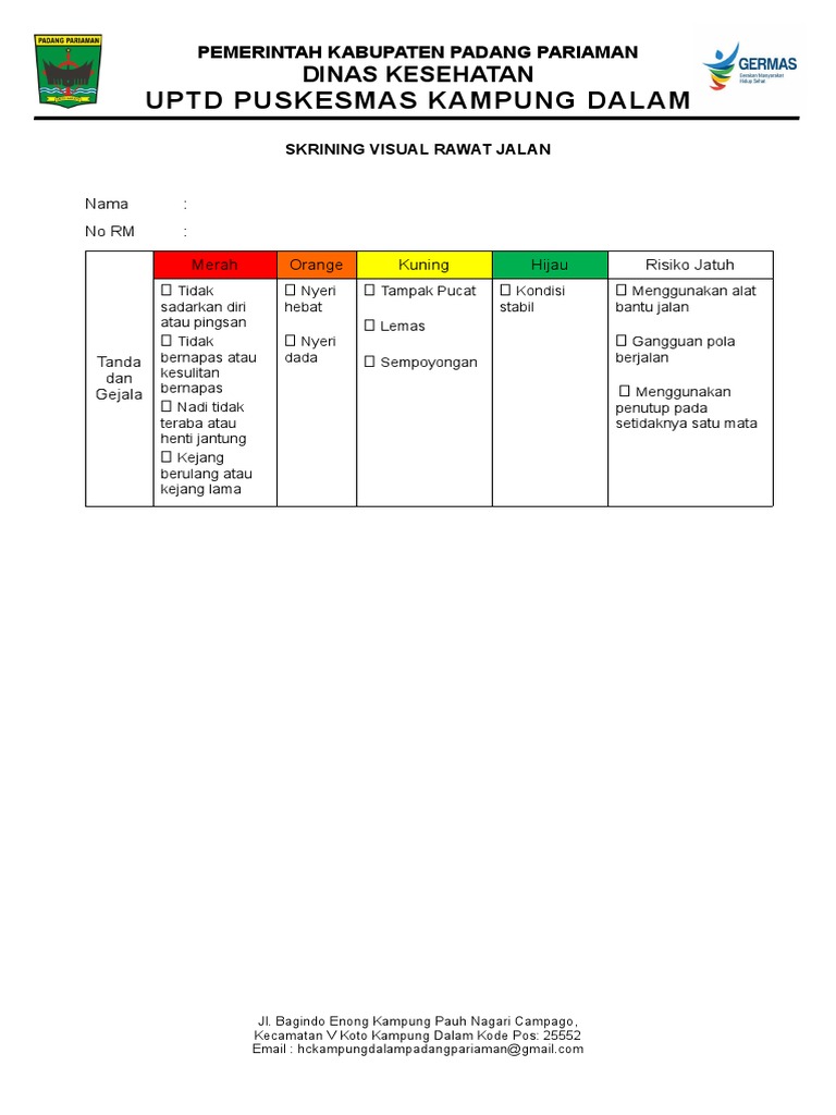 Skrining Visual Rawat Jalan di Puskesmas | PDF