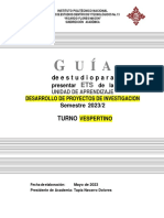 Deestudiopara: Presentar de La Desarrollo de Proyectos de Investigacion Semestre 2023/2 Vespertino