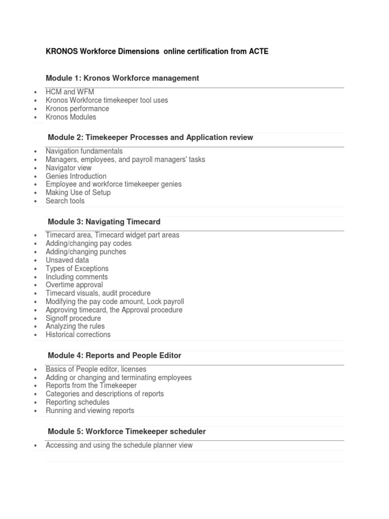 KRONOS Workforce Dimensions Online PDF Payroll Accrual