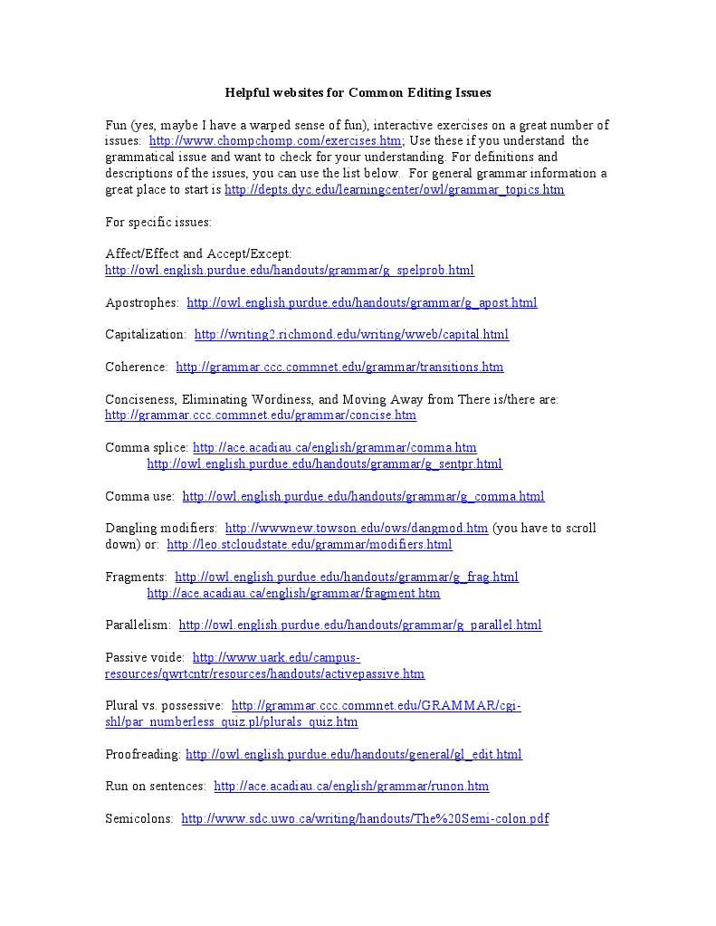 Essential Editing Resources Online | PDF