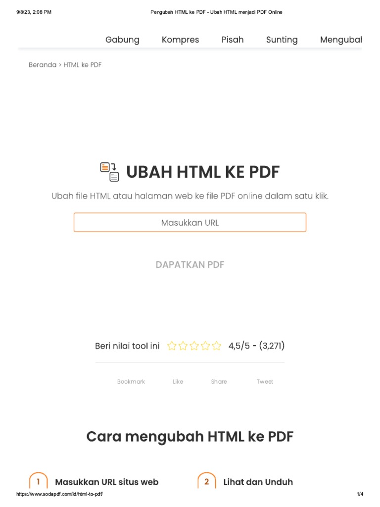 Pengubah HTML Ke PDF - Ubah HTML Menjadi PDF Online | PDF