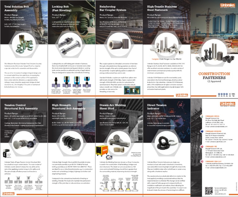 Unbrako Construction Fasteners PDF