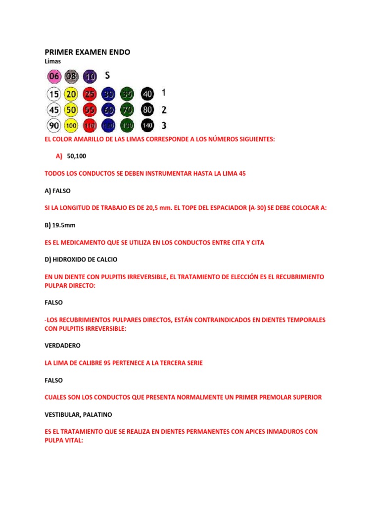 1 Examen Y 2 Examen Endo Pdf Especialidades Medicas Medicina Clinica