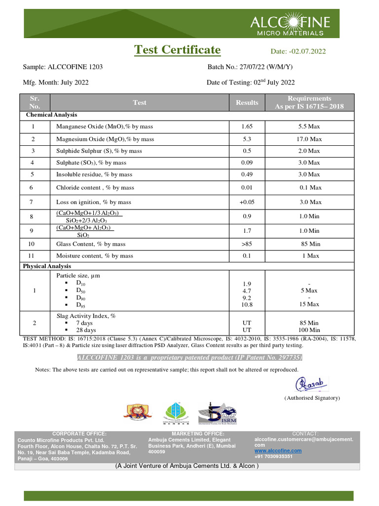 ALCCOFINE 1203 Technical Data Sheet | PDF | Chemical Compounds ...
